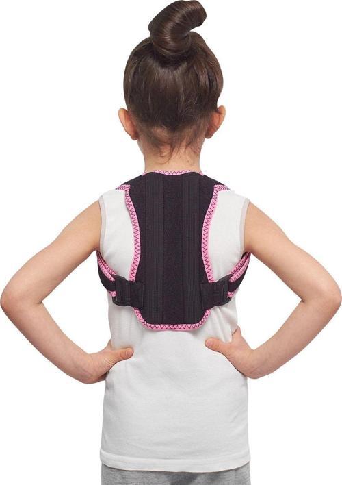 Çocuk Dik Duruş Korsesi Balenli Kamburluk Önleyici Bel Sırt Çocuk Korsesi Pembe