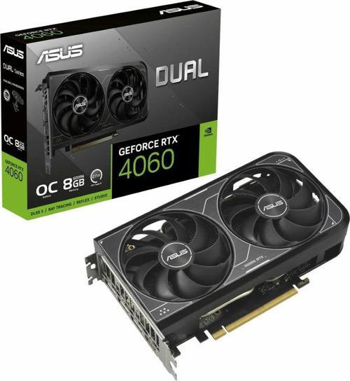 Dual GeForce RTX 4060 OC 8GB GDDR6 128Bit HDMI/DP Ekran Kartı