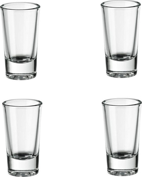 4'Lü Set Mini Shot Bardağı Hacim 25 Ml İkea 4 Adet Likör Şat Bardağı Cam Bardak Yükseklik 7 Cm