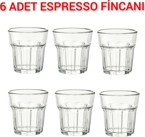 6 Adet Espresso Bardağı Yükseklik 7 Cm İkea 6'Lı Set Cam Bardak Şeffaf Hacim: 100 Ml