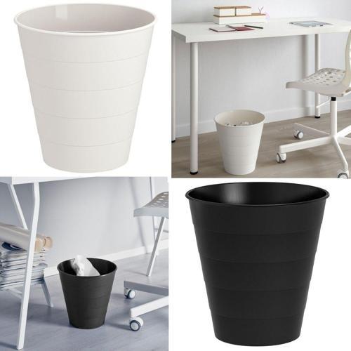 2 Adet Çöp Kovası 28X28 Cm İkea 2'Li Çöp Kutusu Seti Plastik Hacim: 10 Lt. Siyah-Beyaz