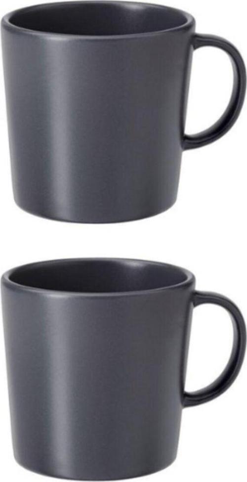 2 Adet Kupa Yükseklik: 9 Cm 2'Li Set Gri Renk Fincan Kahve Fincanı 300 Ml