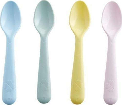 Bebek Çocuk Yemek Kaşığı Kaşık Seti Pastel Tonlar Mama Kaşığı 4Adet Bebe Kaşık