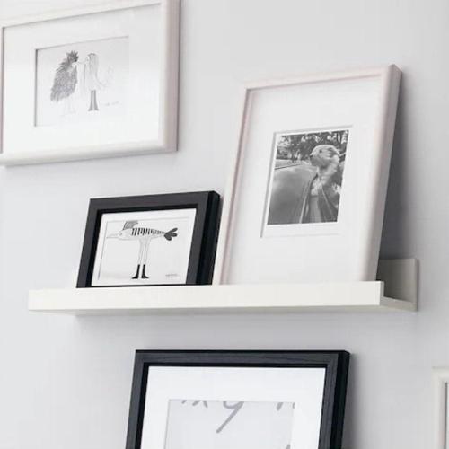 Beyaz 55 Cm Raf Fotoğraf Resim Çerçevesi Tablo Biblo Kitap Için Ahşap Duvar Rafı