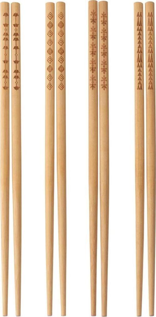 4 Çift 8 Parça Bambu Chopstick Uzunluk: 24 Cm Sushi Çubuğu Ahşap Yemek Çubuğu