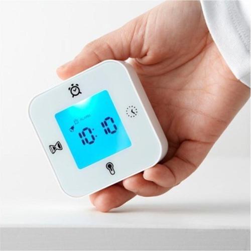 4 Fonksiyonlu Masa Saati Beyaz Renk Saat-Termometre-Alarm-Zamanlayıcı