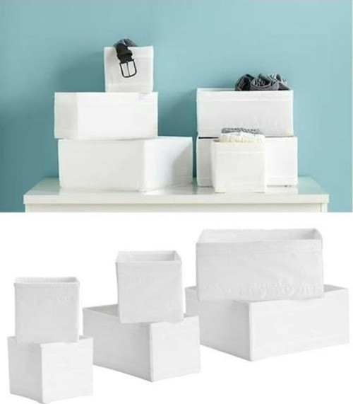 Skubb Dolap Şifonyer Çekmece İçi Düzenleyici Kutu - 6 Parça - Beyaz