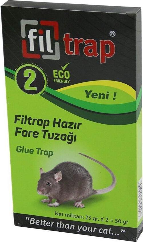 FİLTRAP  2PCS  HAZIR FARE TUZAK  PLASTİK LEVHA=YAPIŞKANLI   11 X19.8CM   2 X 25GR (5060)