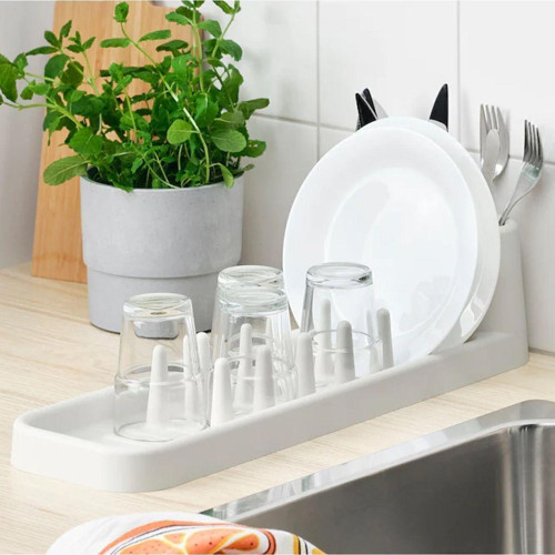 Stamlıng 48 Cm Beyaz Bulaşıklık Çatal Bıçaklık Tabak Bardak Standı