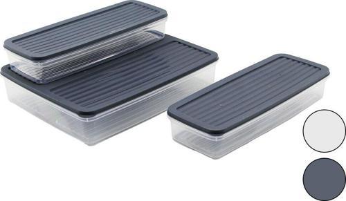 3PCS ŞEFFAF PLASTİK KAP - RENKLİ KAPAK SAKLAMA KABI  2 ADET=1LT - 1 ADET=2.5LT (5060)