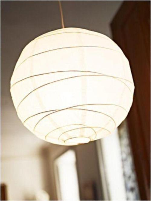 Regolit Abajur Başlığı Beyaz, 45 Cm, Kağıt Avize Başlığı