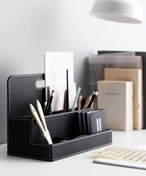 Masaüstü Düzenleyici 32X16X23 Cm İkea Kalemlik Bölmeli Organizer Siyah Düzenleme Kutusu