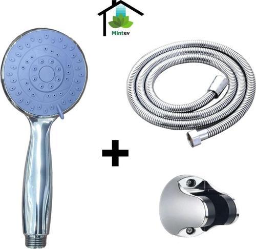 Mavi Mini Eco Duş Seti Krom Eco Hortum Ve Mafsal