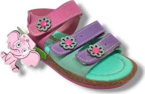 Şirinbebe 1612-20 Çiçekli 3 Bant Kız Çocuk Sandalet Yeşil Mor 21-25