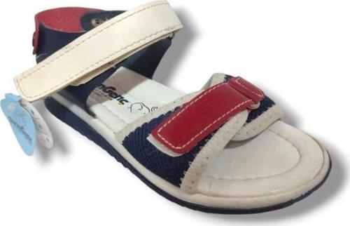 Şirinbebe 1606-20 Anatomik Cırtlı Bant Örgü Kumaş Erkek Çocuk Sandalet Lacivert Kırmızı 26-30
