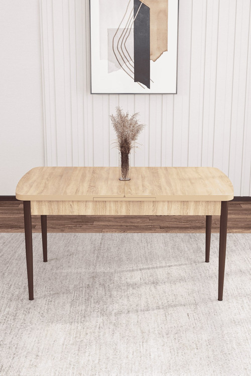 Arven Serisi 80x132 Açılabilir MDF Atlantik Çam Mutfak Masa Takımı 4 Sandalye