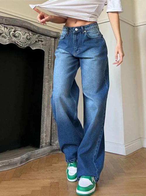 Baggy Bol Kesim Jean Palazzo Pantolon