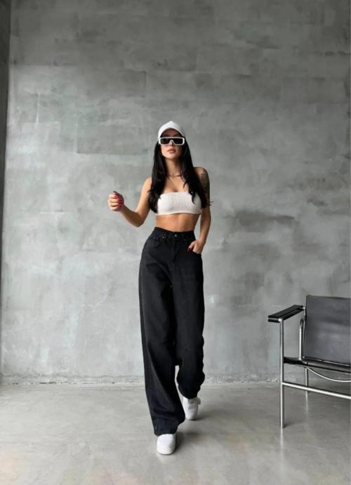Loose Fıt Kar Yıkama Baggy Jean Pantolon