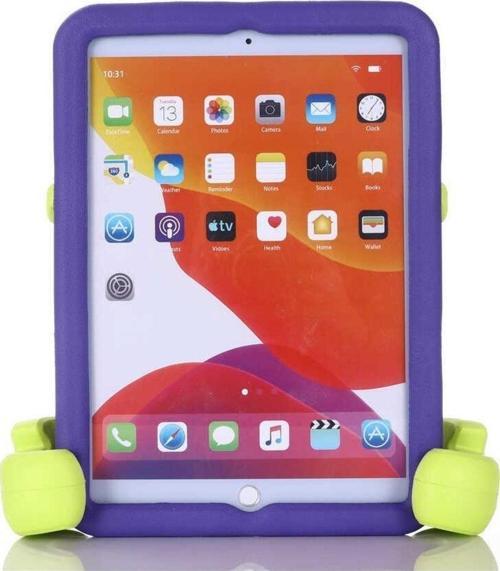 Apple iPad 10.2" 2021 (9.Nesil) Fuchsia Eva Boxer Kılıf Standlı Yumuşak Eğlenceli Darbeye Dayanıklı Silikon Tablet Kılıfı