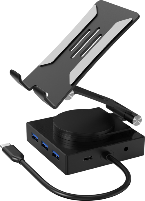 Tablet Standlı 360 Dönebilen 10 in 1 Hub PD USB HDMI VGA SD/TF Çoklayıcı Stand