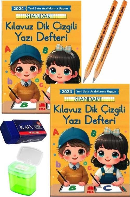 Kılavuz Dik Çizgili Güzel Yazı Defteri Orta Boy Fatih Jumbo Kurşun Kalem Sınav Silgisi Kalemtraş Yeni Müfredat Yazı