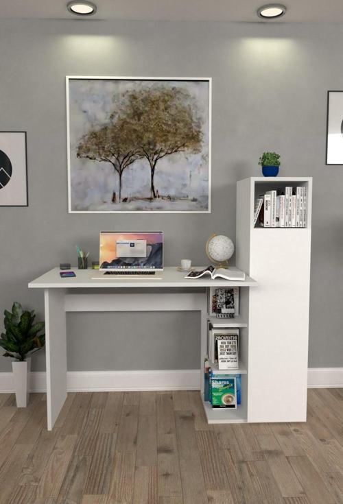 Diamond Dolaplı Çalışma Masası Beyaz
