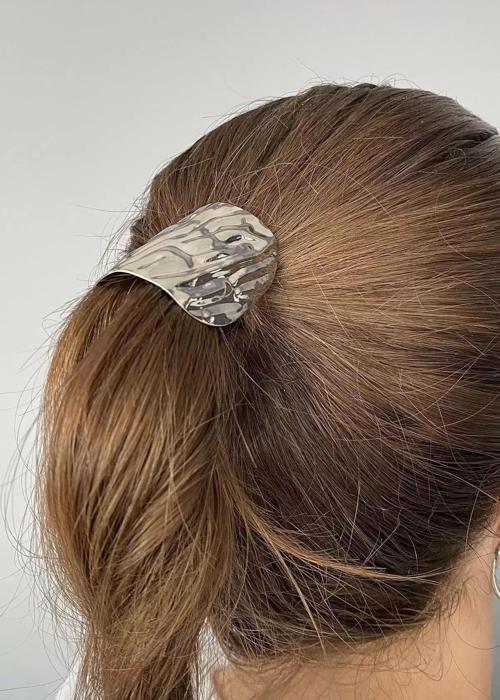Gümüş Renk Metal Detaylı Lastik Toka