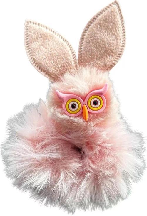 Pembe Renk Baykuşlu Peluş Simit Toka