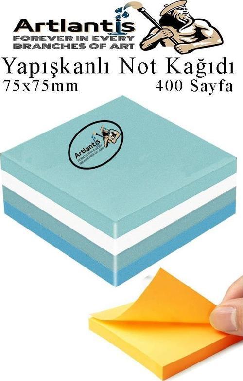 Yapışkanlı Not Kağıdı 4 Renk 400 Sayfa 1 Paket Buzul Küp Blok Yapışkanlı Postit 75x75 mm Renkli