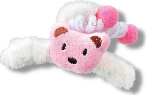 Beyaz Renk Ayıcıklı Peluş Mandal Toka
