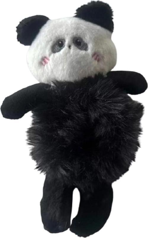 Siyah Ve Beyaz Renk Pandalı Peluş Simit Toka