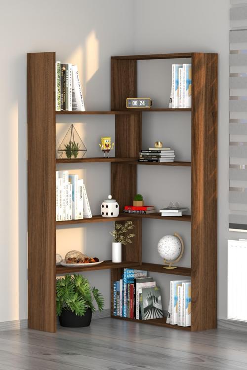 Office Dekoratif Kitaplık Ceviz