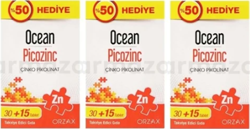 Ocean Picozinc Çinko 30+15 Tablet - 3\\\\\\\\\\\\\\\\\\\\\\\\\\\\\\\'lü Set
