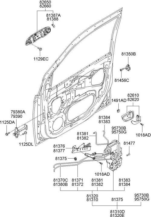 Kapı Kolu Getz 06-11 Ön Dış Sağ (Oem No: 82660-1C060)