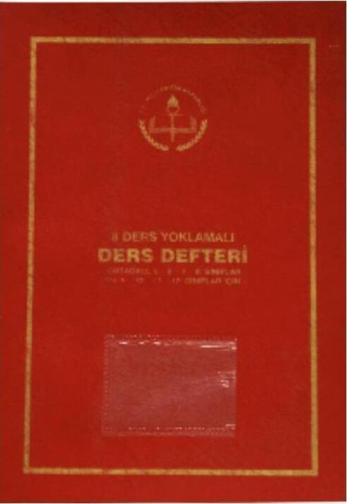 Ders Defteri 8 Ders Yoklamalı Kırmızı Plastik Kapak