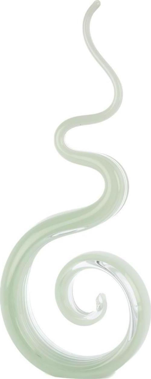 Yeşil Cam Kıvrımlı Dekoratif Obje 20x51cm