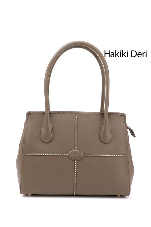 Kadın Vizon Antik Hakiki Deri El ve Omuz Çantası