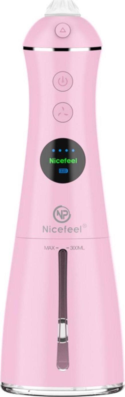 Nicefeel FC1596 Taşınabilir,Şarjlı,Masajlı,Diş Teli/Protez Bakım Profesyonel Ağız Duşu-Pembe