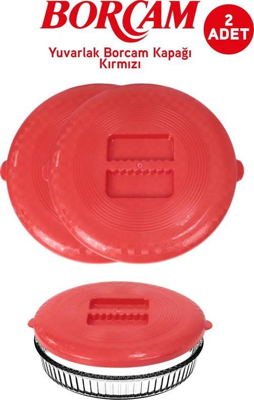 Plastik Yuvarlak Borcam Kapağı Kırmızı 2 Adet