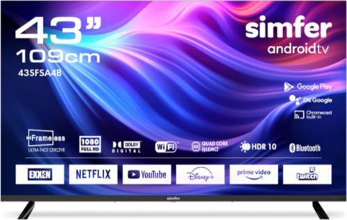 43SFSA4B 109 Ekran 43 " Android LED FHD Televizyon