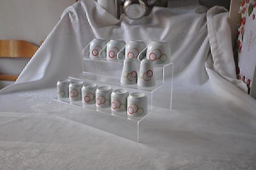 Pleksi 3 Katlı Merdiven Stand 4 Mm Şeffaf ( 10 X 50 Cm )