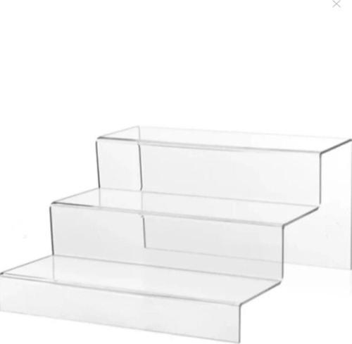 Pleksi 3 Katlı Merdiven Stand 4 Mm Şeffaf ( 10 X 40 Cm )