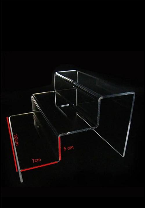 Pleksi Şeffaf Merdiven Sergileme Standı 3 Kademeli 20 Cm