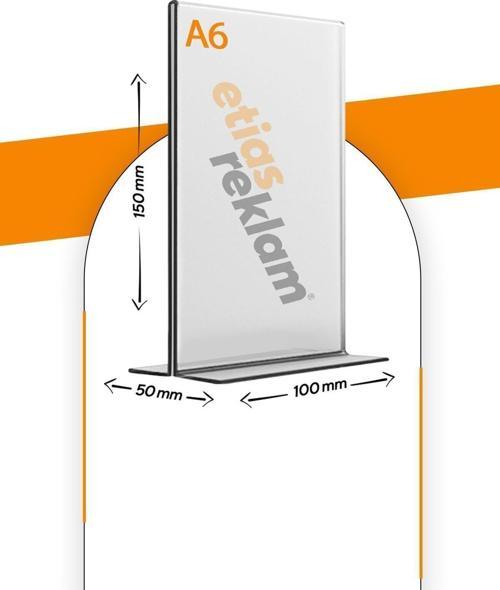 A6 T Tipi Dikey 5'Li Masa Üstü 2.8 Mm Şeffaf Pleksi Föylük / Broşürlük