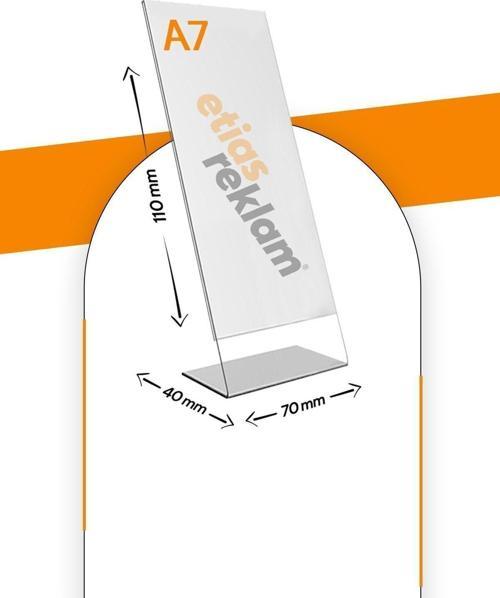 A7 L Tipi Dikey Masa Üstü 10'Lu Paket / 2.8 Mm Şeffaf Pleksi Föylük / Broşürlük