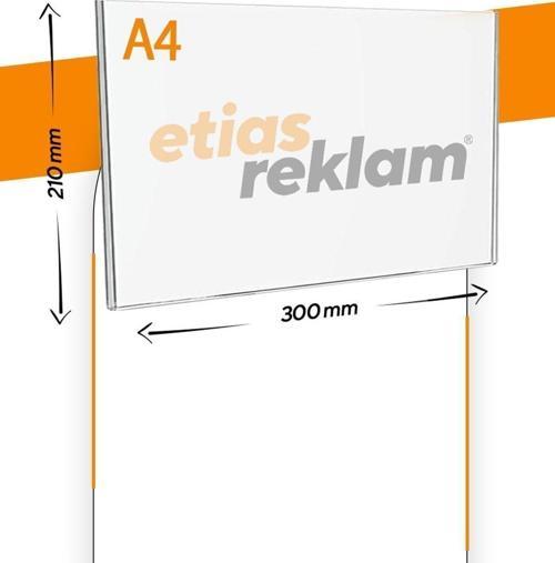 A4 U Tipi Yatay Masa Üstü 10'Lu Paket / 2.8 Mm Şeffaf Pleksi Föylük / Broşürlük