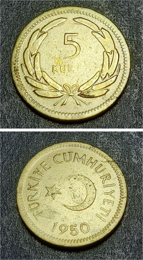3996368570102ec4cc Darphane Setinden Çıkma 1950 5Kuruş Eski Madeni Para