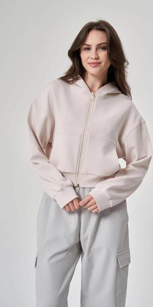 Kadın Fermuarlı Kum Rengi Sweatshirt 1529109-KUM