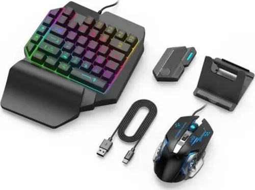 Kingkuee Pubg Denetleyicisi Için Gamepad Mobil Oyun Klavyesi Fare Dönüştürücü Bluetooth Ios Android Oyun Adaptörü, Mix Se Seti