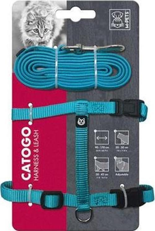 Catogo Kedi Göğüs Tasması Seti Mavi 90-170 Cm